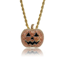 Shangjie OEM Halloween Women Necklace Hip Hop Fashion Color Zircon Necklaces Jewelry Pumkin Statement Men Necklace